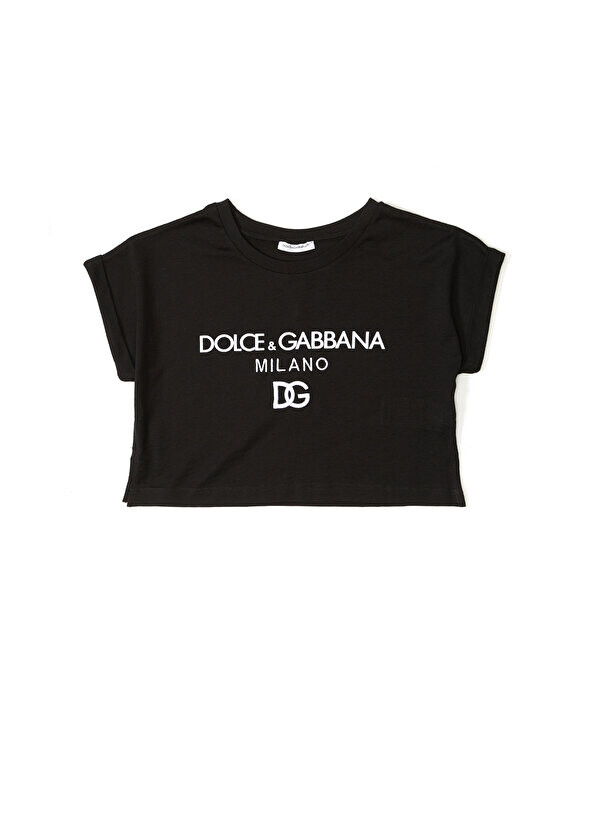 

Футболка для девочек с черным логотипом Dolce&Gabbana