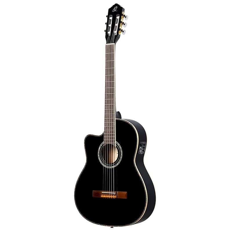 цена Акустическая гитара Ortega Family Series Pro RCE145LBK Thinline Acoustic-Electric Left-Handed Nylon Guitar