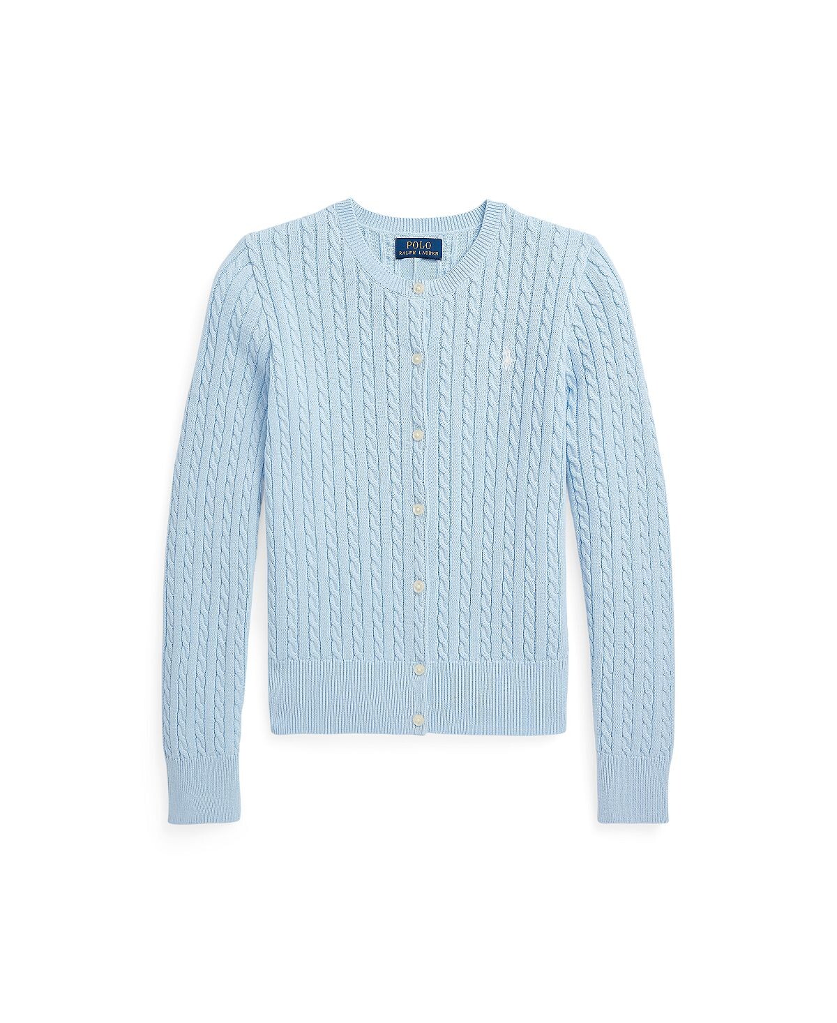 

Хлопковый кардиган с мини-косами для больших девочек Polo Ralph Lauren