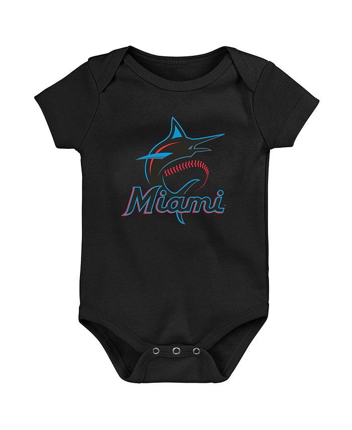 Черный боди с логотипом команды Miami Marlins для новорожденных Outerstuff, черный