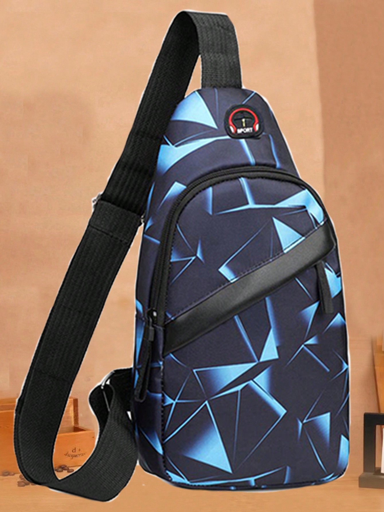 Корейская нагрудная сумка, синий мужская нагрудная сумка повседневная забавная маленькая дорожная водонепроницаемая сумочка на плечо для коротких поездок уличный мешок