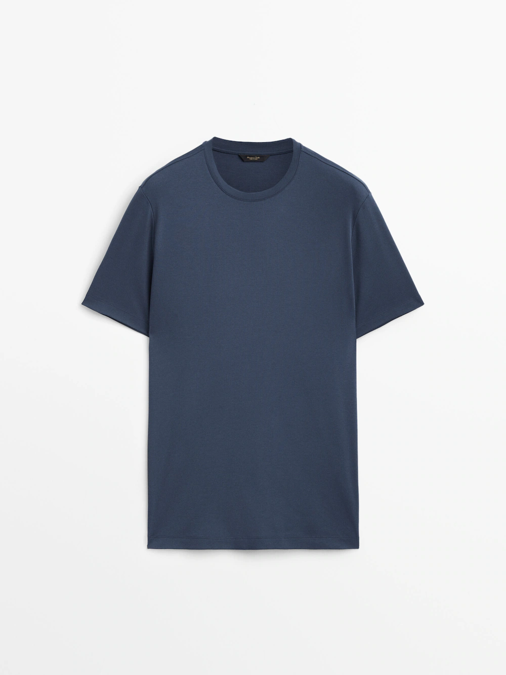 

Футболка из мерсеризового хлопка с коротким рукавом Massimo Dutti, синий