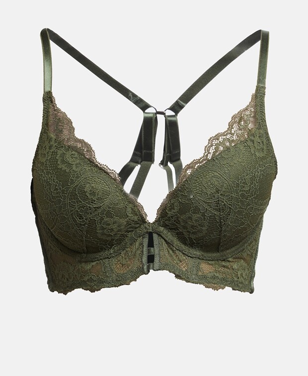 

Бюстгальтер на косточках, чашка B Hunkemöller, темно-зеленый