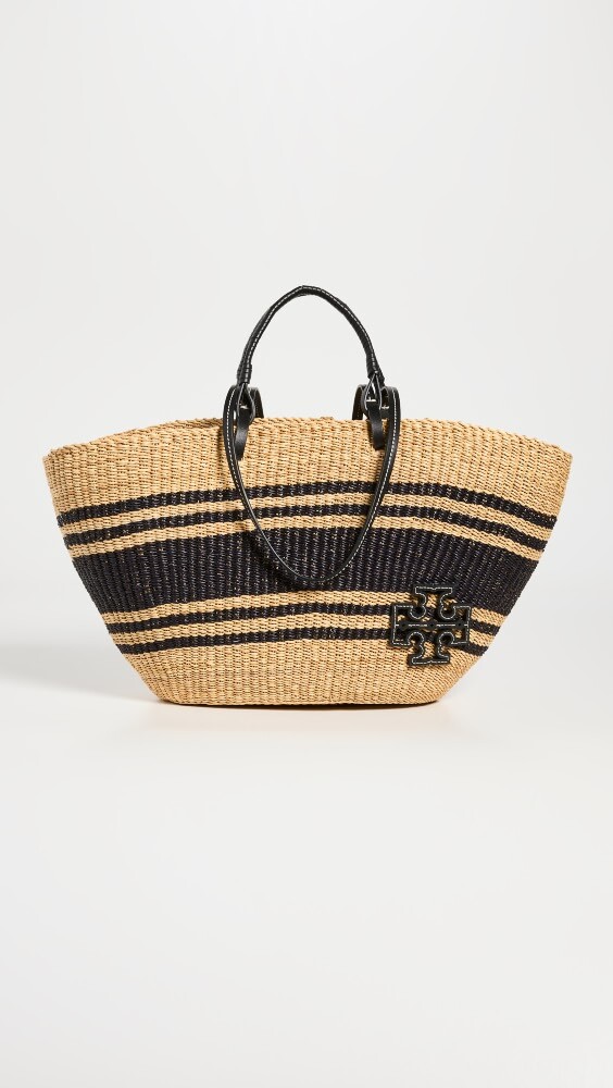 

Сумка-тоут Tory Burch Ella Striped Straw Basket, натуральный