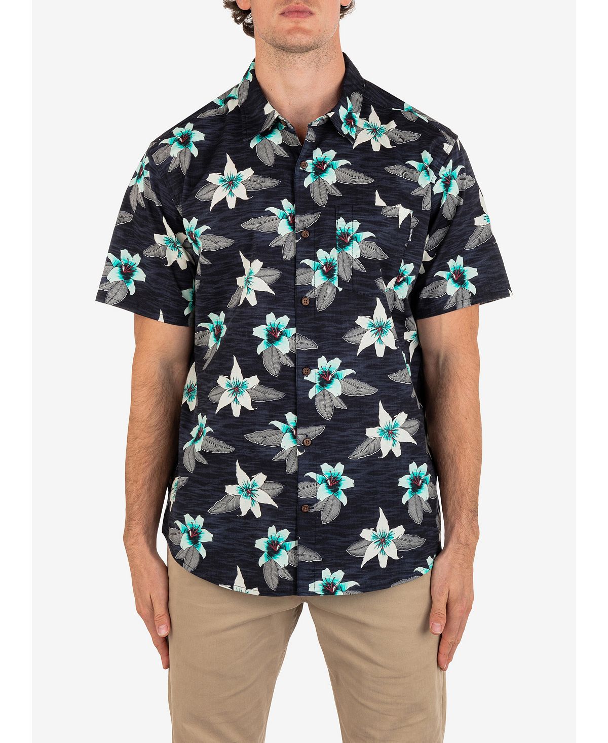 Мужская рубашка One and Only Lido стрейч с короткими рукавами Hurley цена и фото