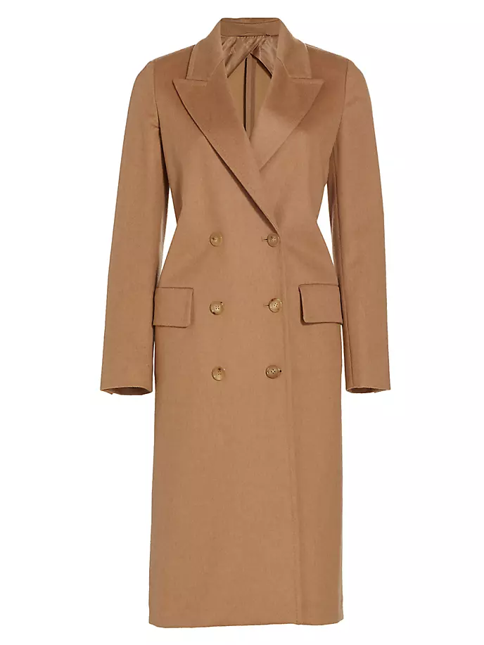 

Водостойкое пальто из верблюжьей шерсти Elmi Max Mara, бежевый
