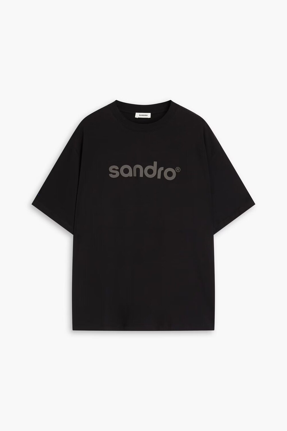 

Футболка из хлопкового джерси с логотипом Sandro, черный