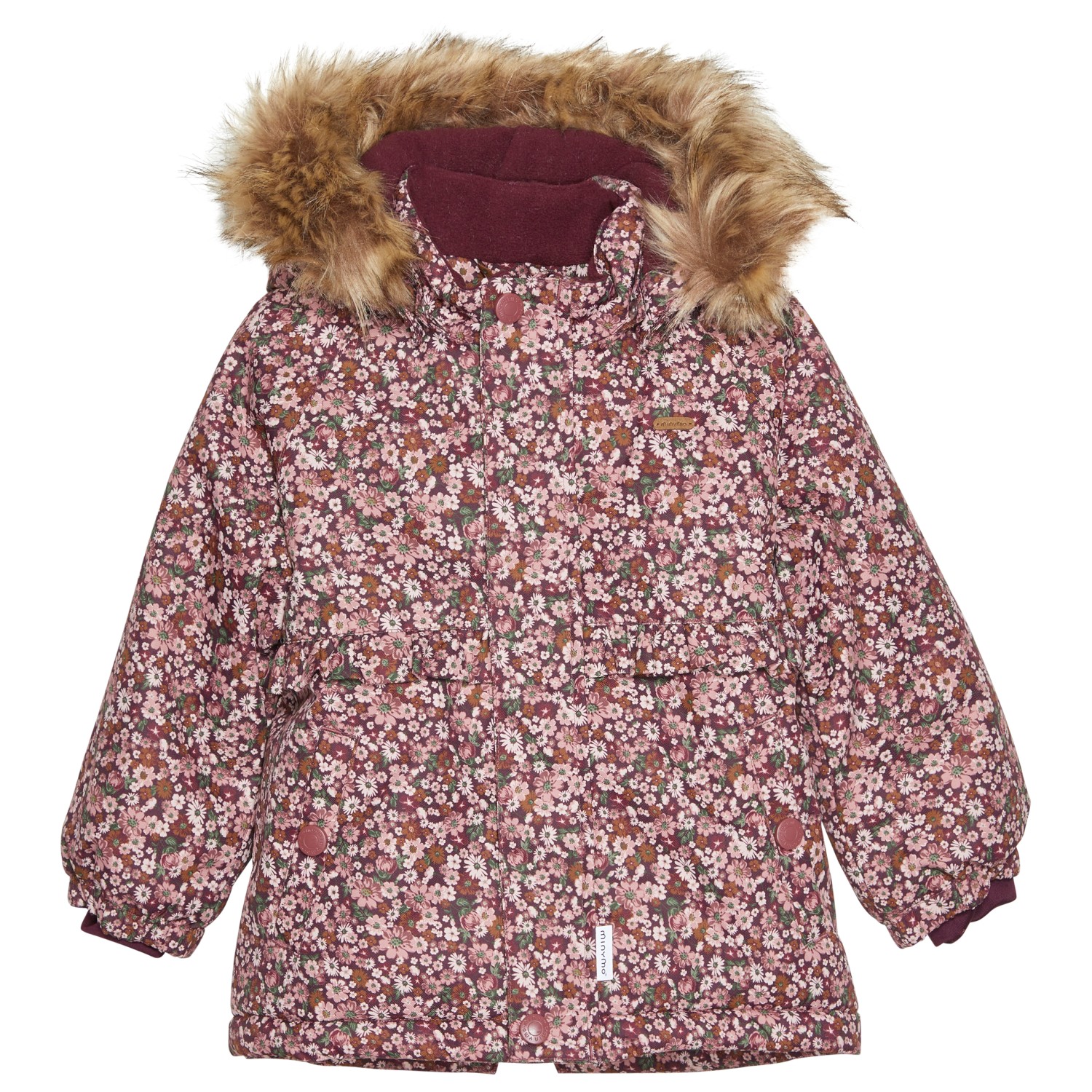 Зимняя куртка Minymo Girl's Snow AOP, цвет Fig