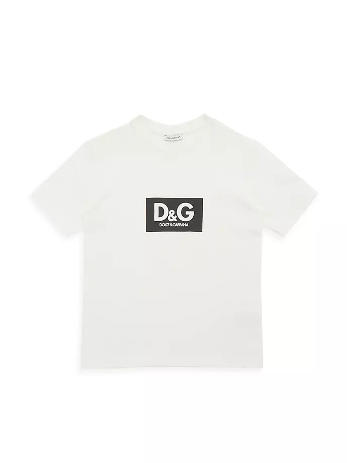 

Детская футболка с короткими рукавами и логотипом Little Kid's Dolce&Gabbana, черный