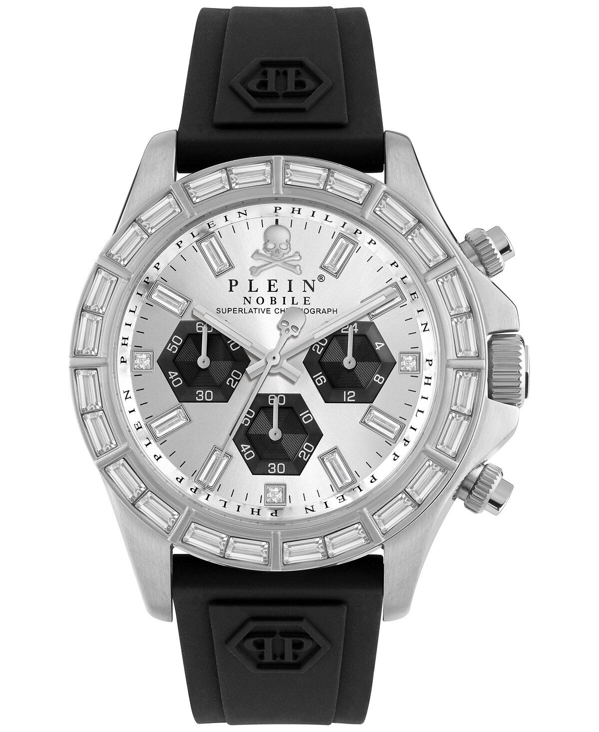 

Мужские часы с хронографом Nobile Racing, черный силиконовый ремешок, 43 мм Philipp Plein