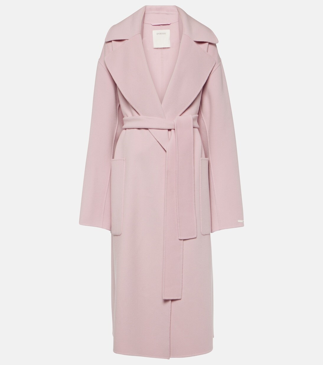

Пальто с запахом из шерсти в горошек Sportmax, розовый