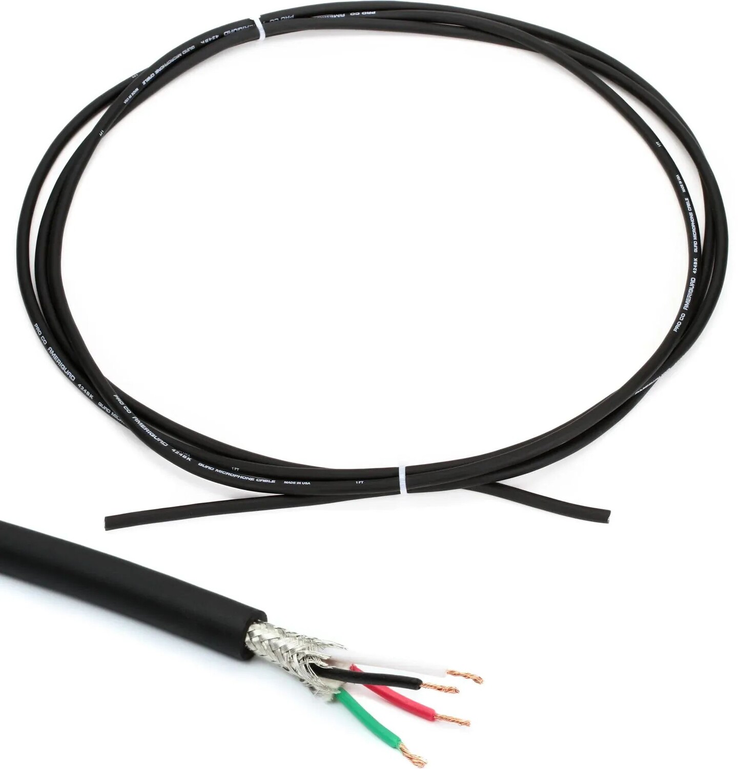 

Провод для микрофона Pro Co Ameriquad 424BK Bulk Quad — 10 футов