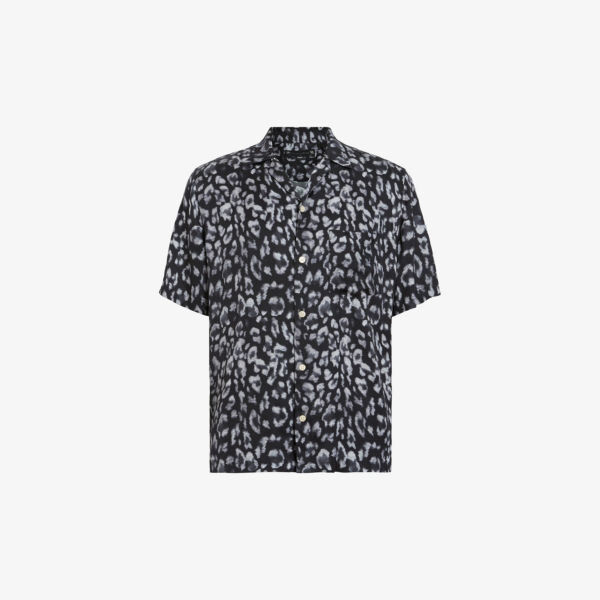 

Тканая рубашка leopaz с графичным принтом Allsaints, черный