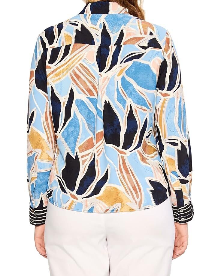 

Рубашка NIC+ZOE Plus Size Sapphire Shades Shirt, синий мульти