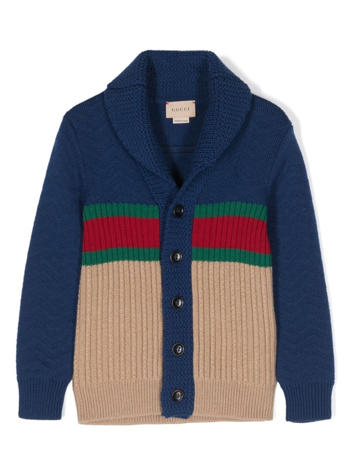 

Gucci Kids шерстяной кардиган в рубчик, синий