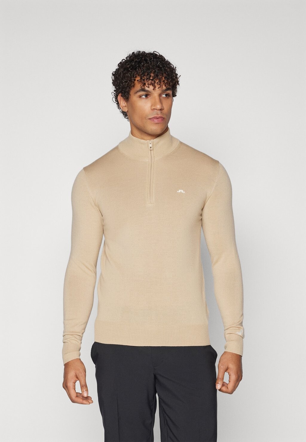 

Вязаный свитер KIAN ZIPPED SWEATER J.LINDEBERG Sports, цвет safari beige