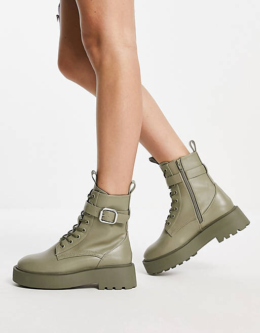 

Ботильоны цвета хаки на массивной шнуровке ASOS DESIGN Alix