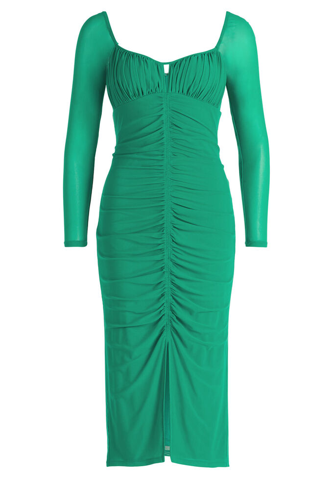 Коктейльное платье с рюшами Vera Mont, зеленый