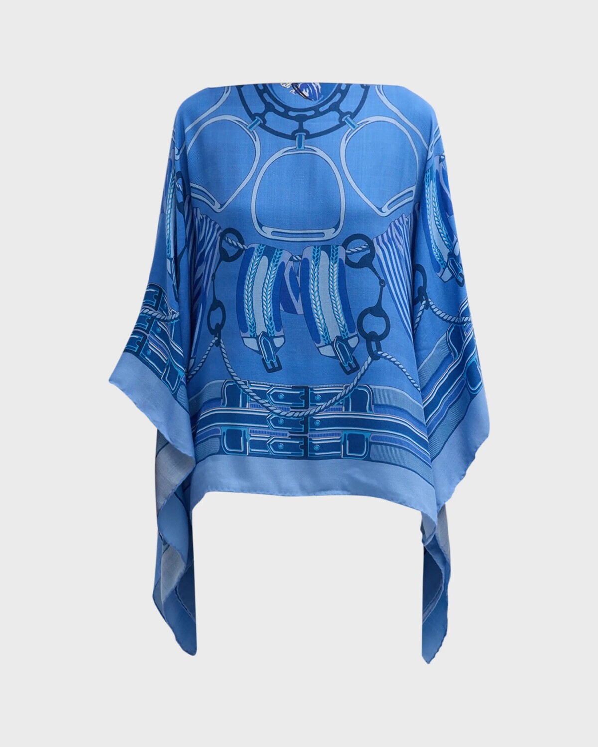 

Пончо из кашемира с принтом Stir Up Rani Arabella, цвет Ocean Blue