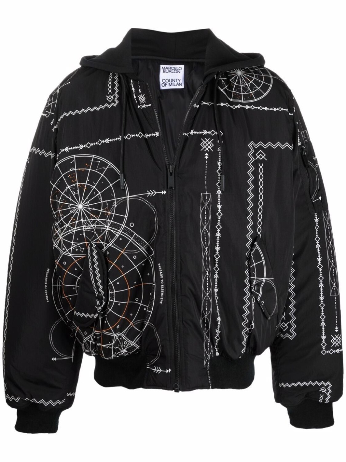 

Бомбер с принтом Marcelo Burlon County of Milan, черный