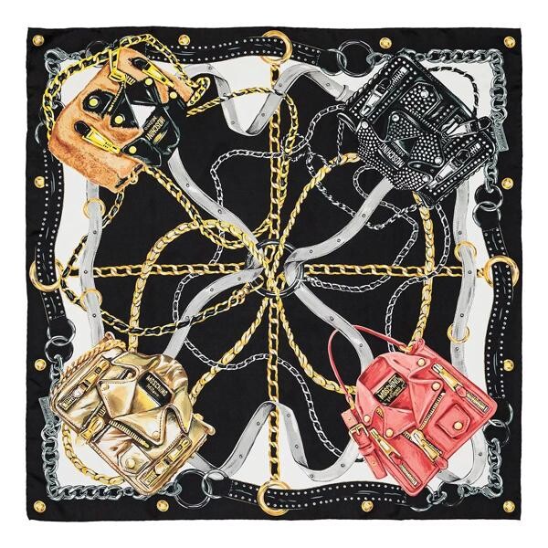 

Шарф scarf 90x90 cm Moschino, мультиколор
