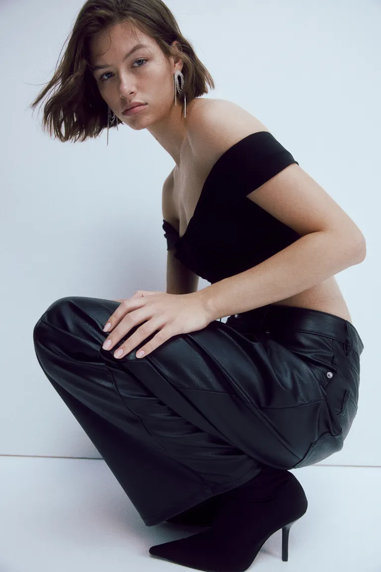 

Топ-корсет с открытыми плечами H&M, черный