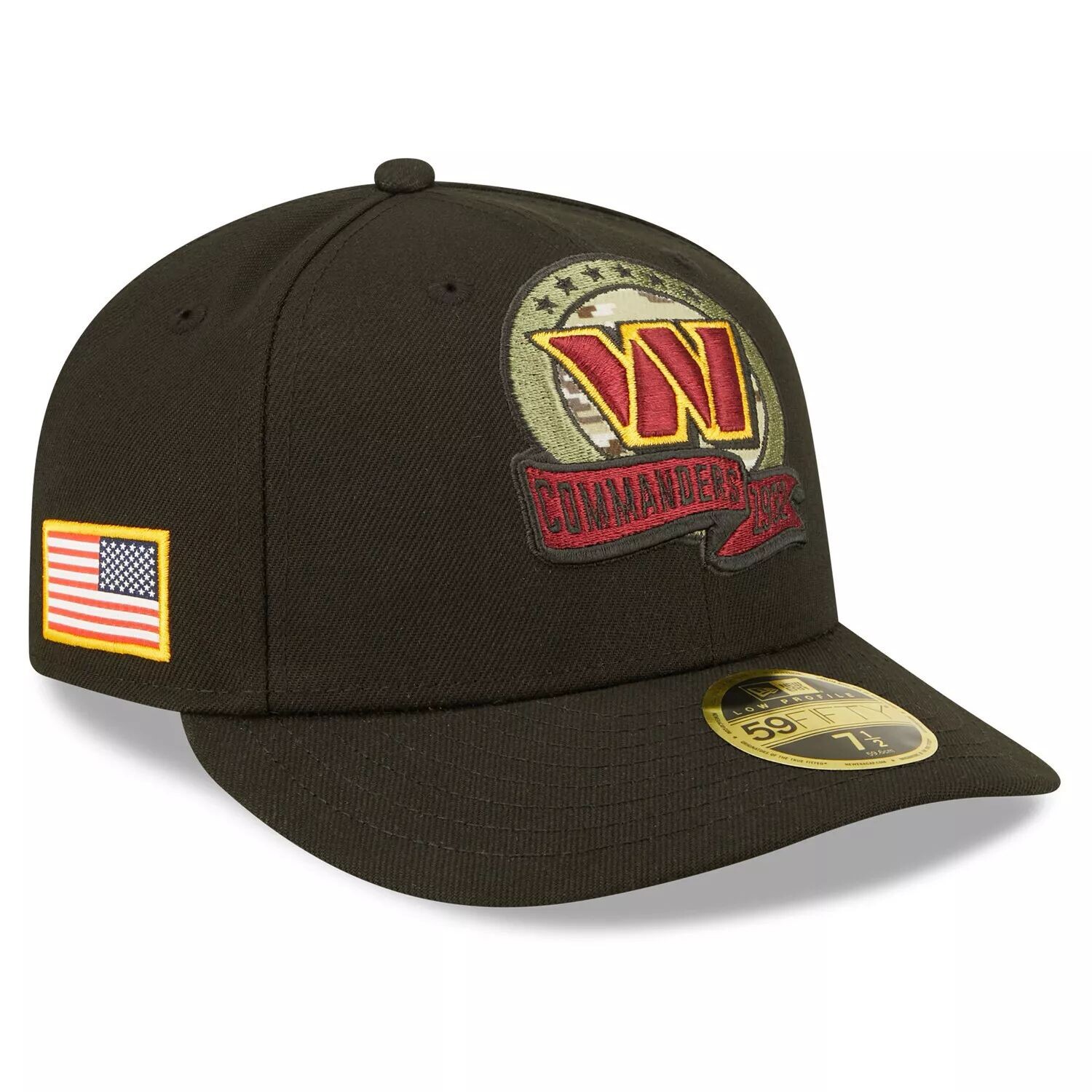 

Мужская облегающая шляпа New Era Black Washington Commanders 2022 Salute To Service Low Profile 59FIFTY