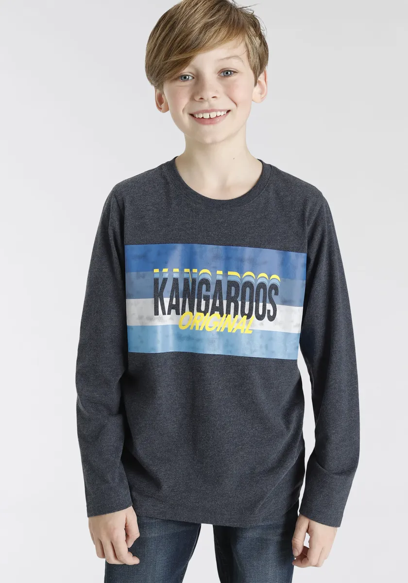 

Рубашка KangaROOS с длинными рукавами "для мальчиков", в пестром качестве, синий