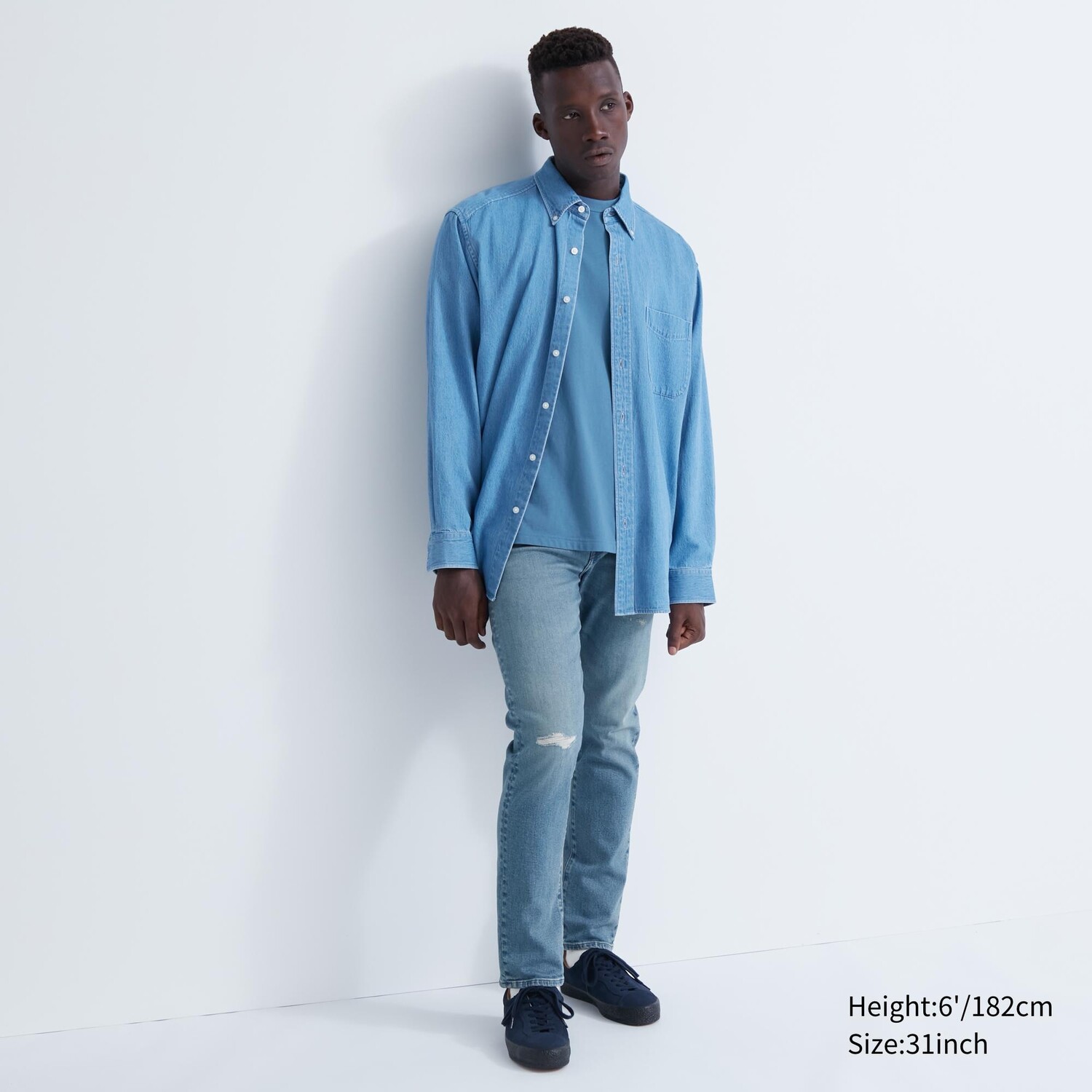 

Джинсы Uniqlo мужские узкого кроя, синий
