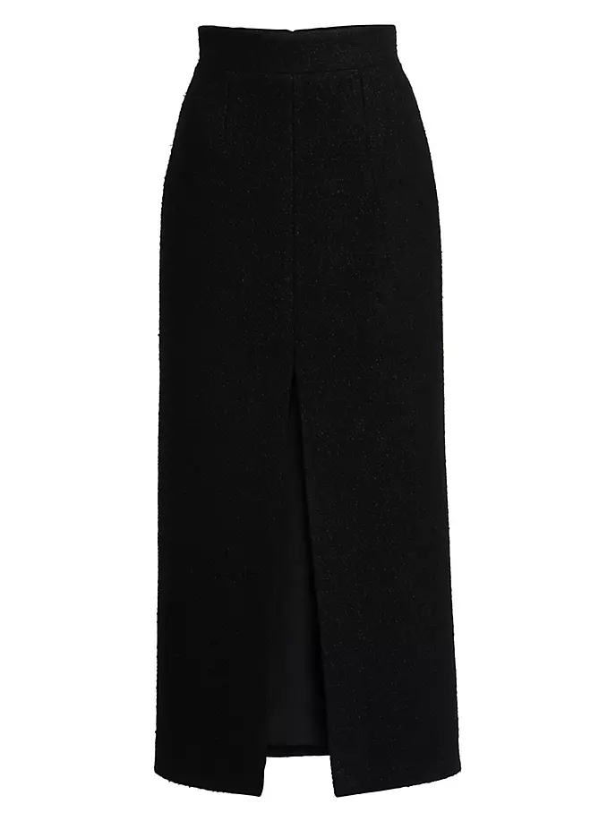 цена Шерстяная твидовая юбка-макси Alexander Mcqueen, черный