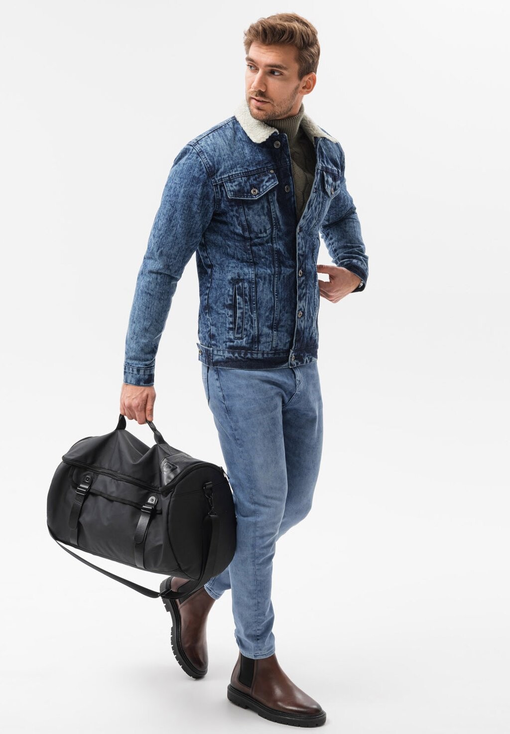 

Джинсовая куртка Sherpa Ombre, синий деним