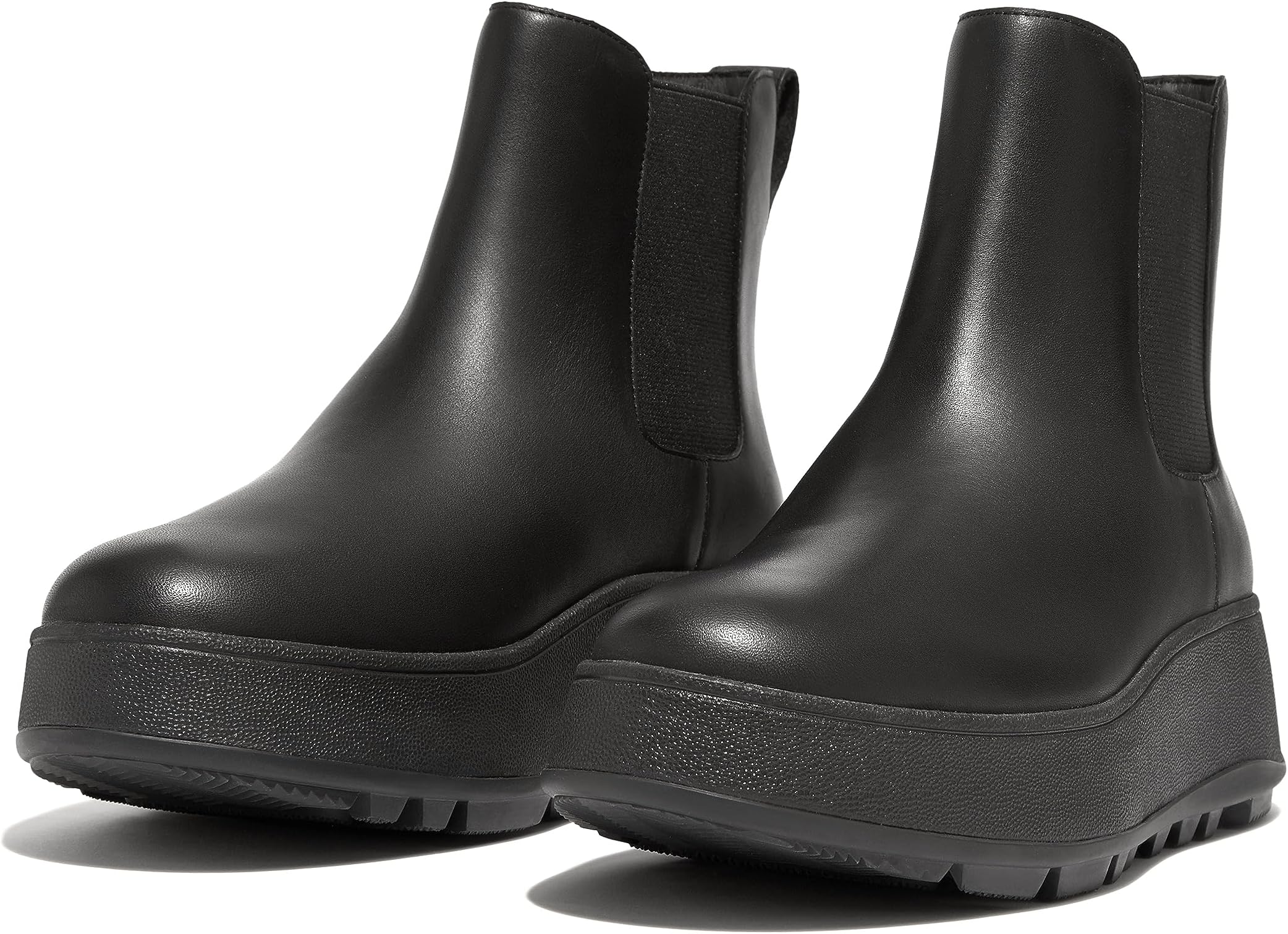 Ботинки Челси F-Mode Waterproof Leather Flatform Chelsea Boots FitFlop, цвет All Black ботинки челси f mode water resistant flatform chelsea boots fitflop цвет minky grey