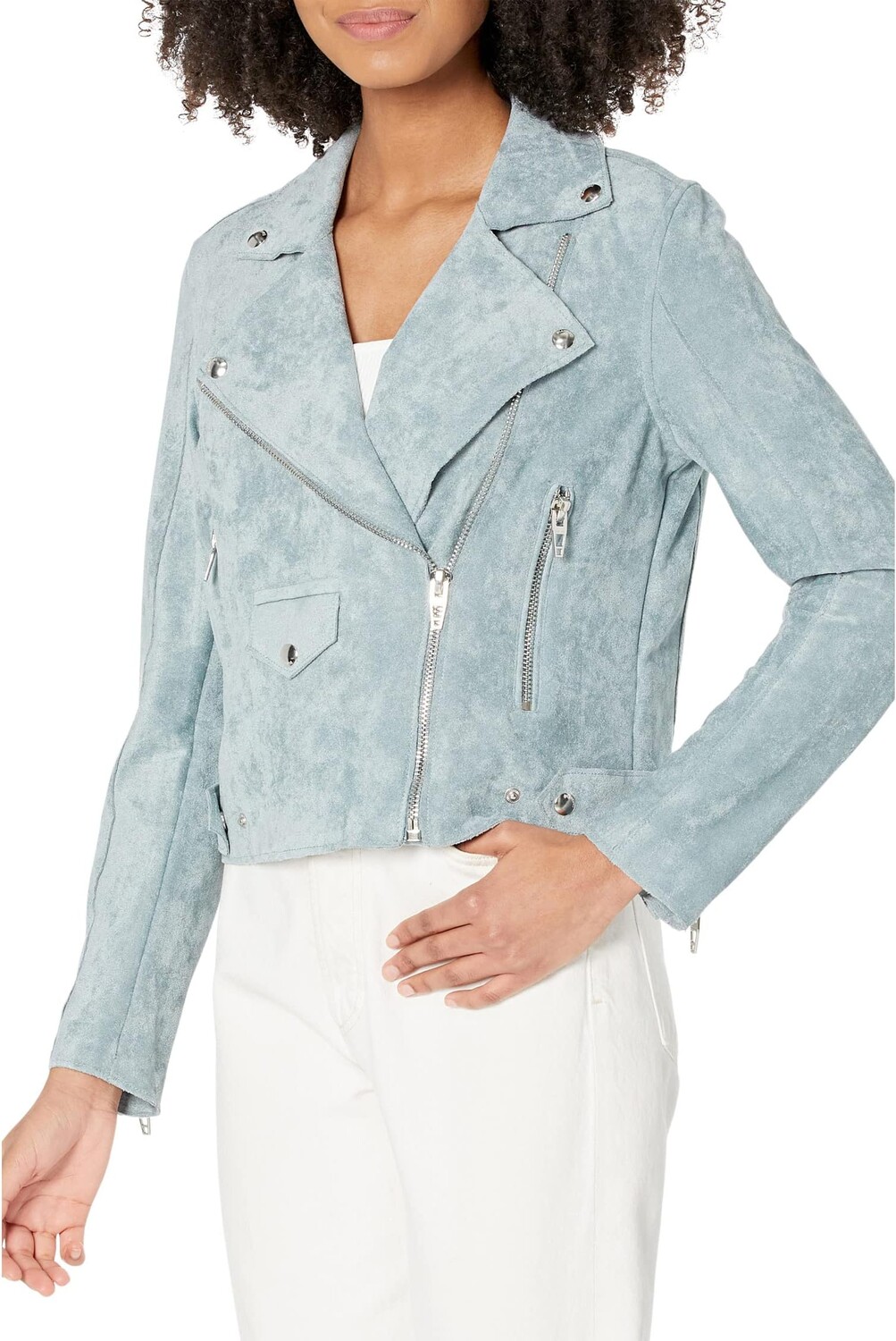 

Куртка Blank NYC Suede Moto Jacket in Ocean Wave, цвет Ocean Wave