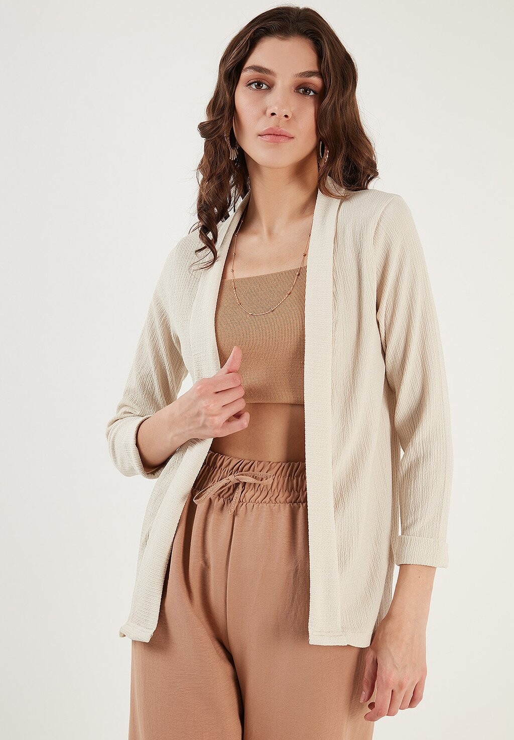 

Кардиган LELA Regular Fit, серый, Серый;коричневый