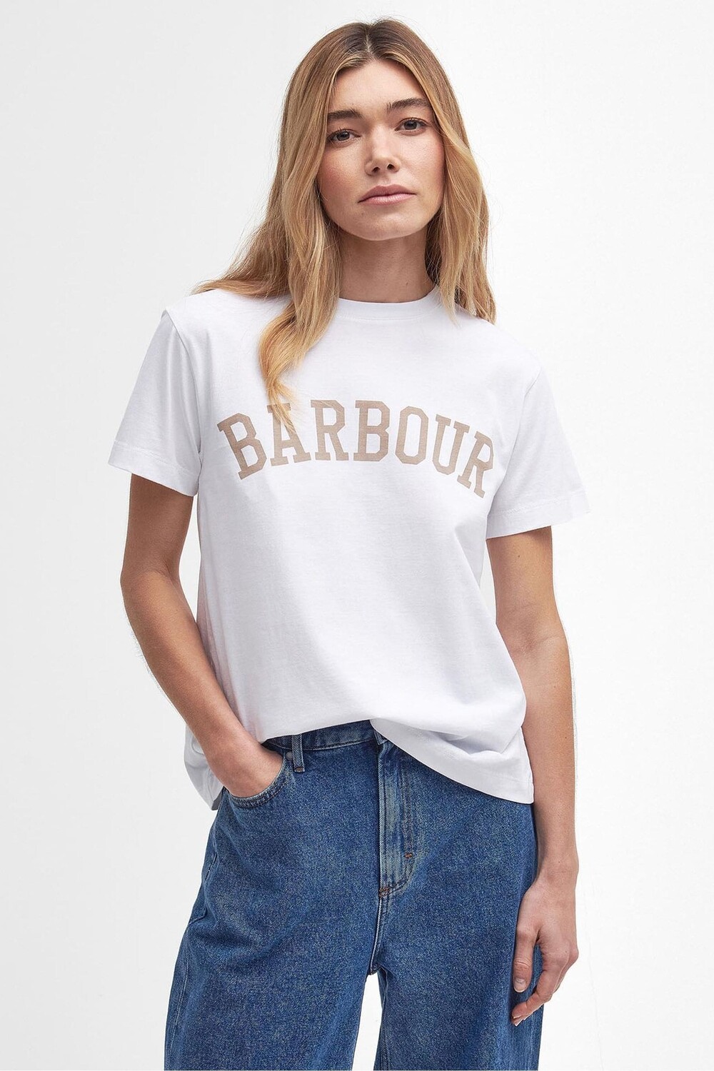 

Футболка узкого кроя Ella Varsity Barbour, белый