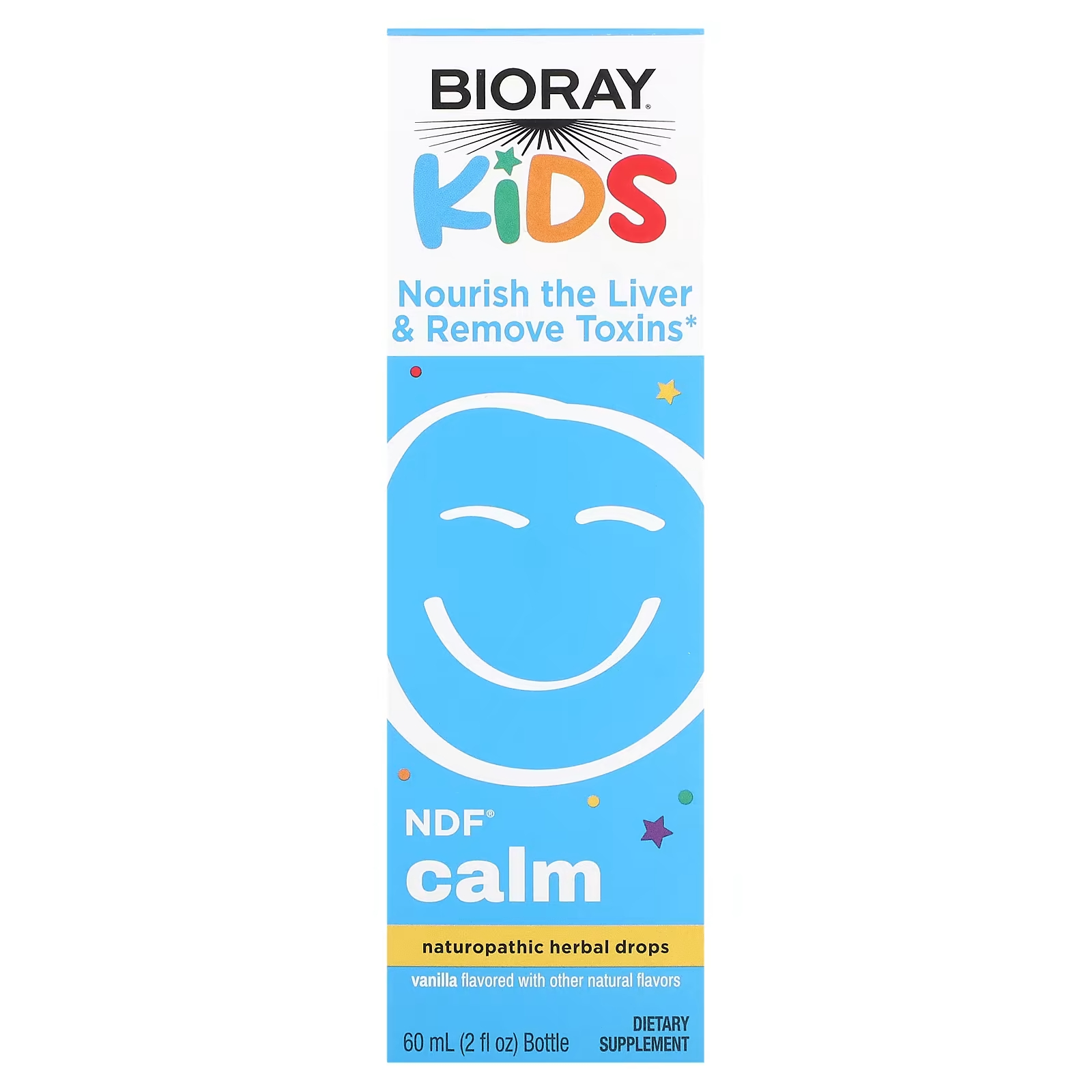 Пищевая добавка Bioray Kids NDF Calm Vanilla, 60 мл добавка для повышения внимания и выведение токсинов для детей bioray ndf focus цитрусовый вкус 60 мл