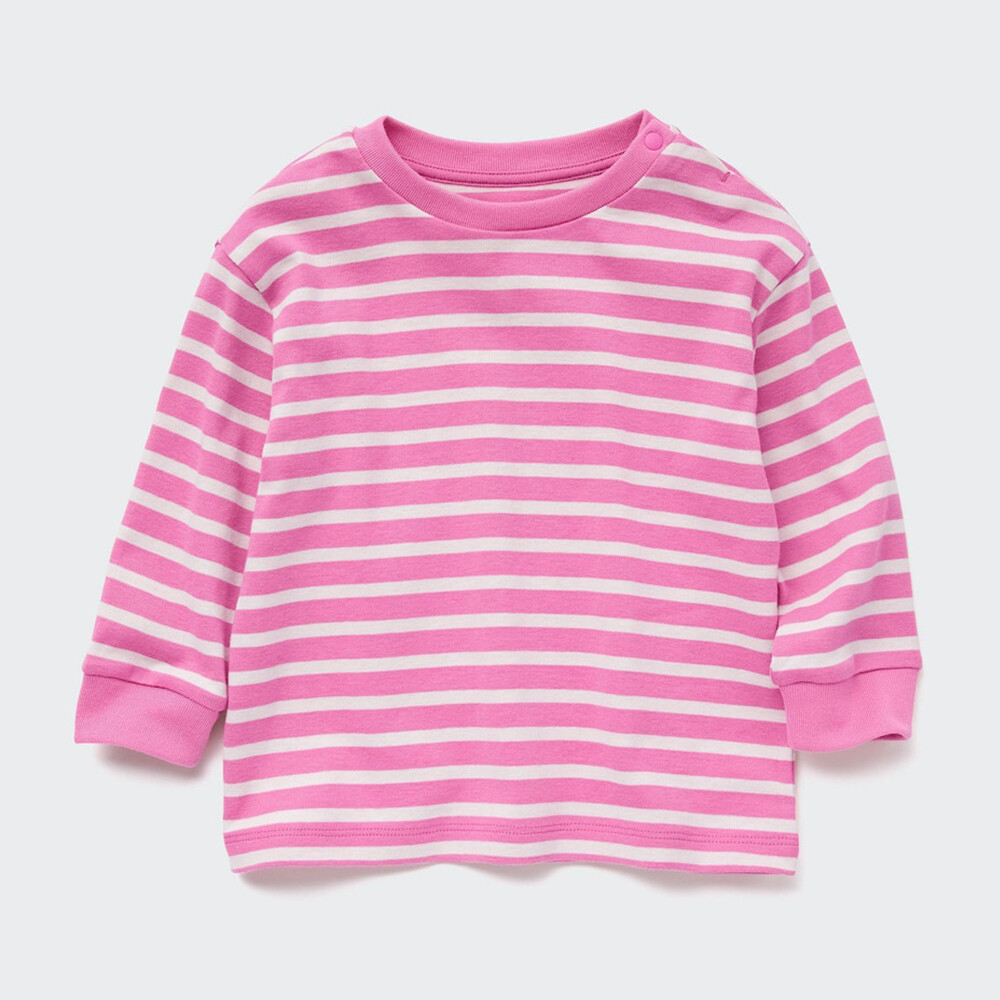 

Футболка Uniqlo Infant унисекс с круглым вырезом с длинными рукавами, розовый
