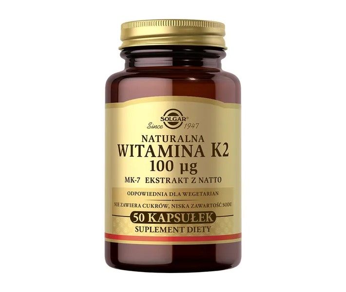 Витамин К2 в капсулах Solgar Naturalna Witamina K2, 50 шт бад для здоровья костей solgar naturaliy sourced кальций витамин к2 в капсулах 50 шт