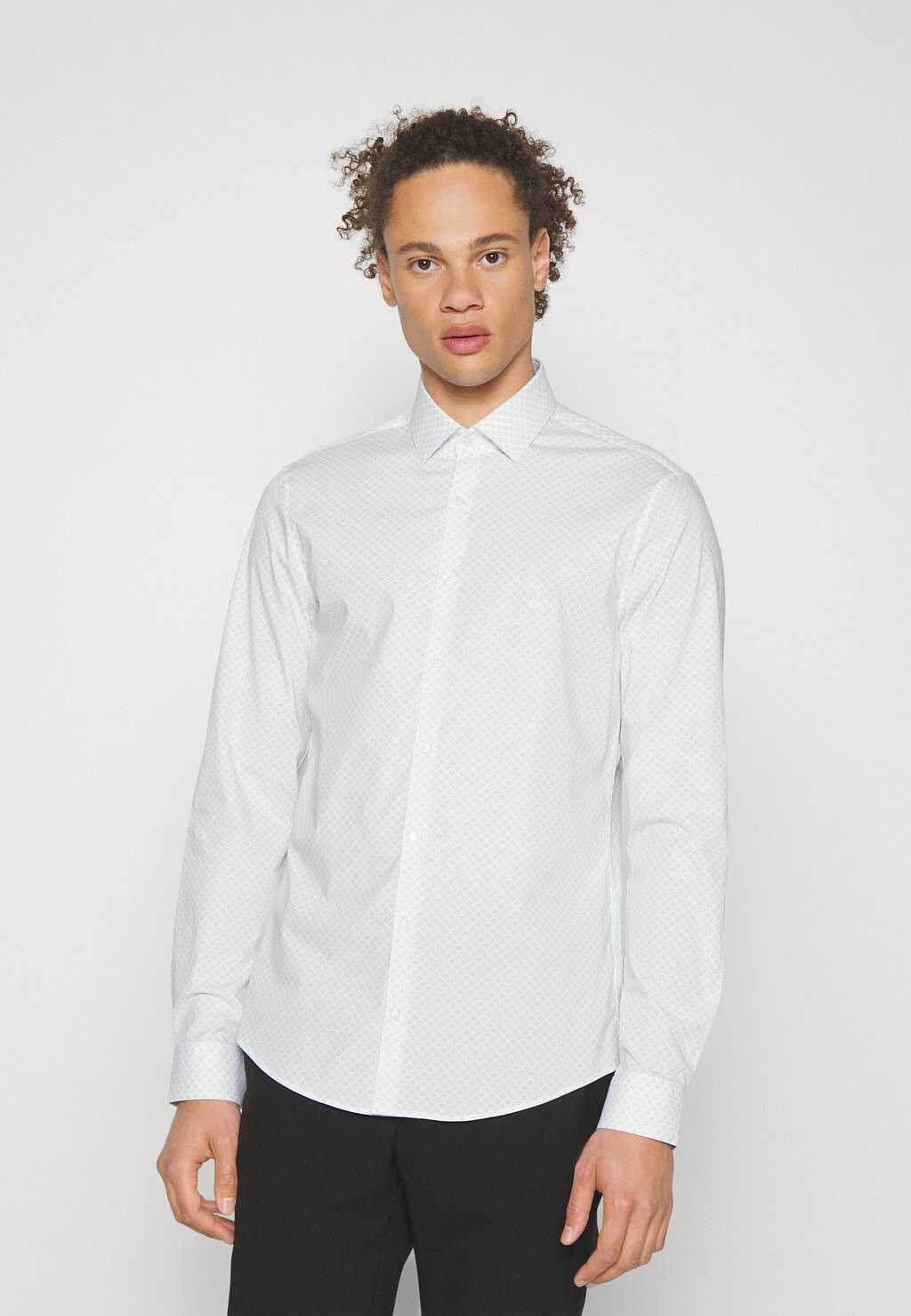 

Элегантная рубашка Slim Shirt Poplin Square Print Calvin Klein Tailored, белый