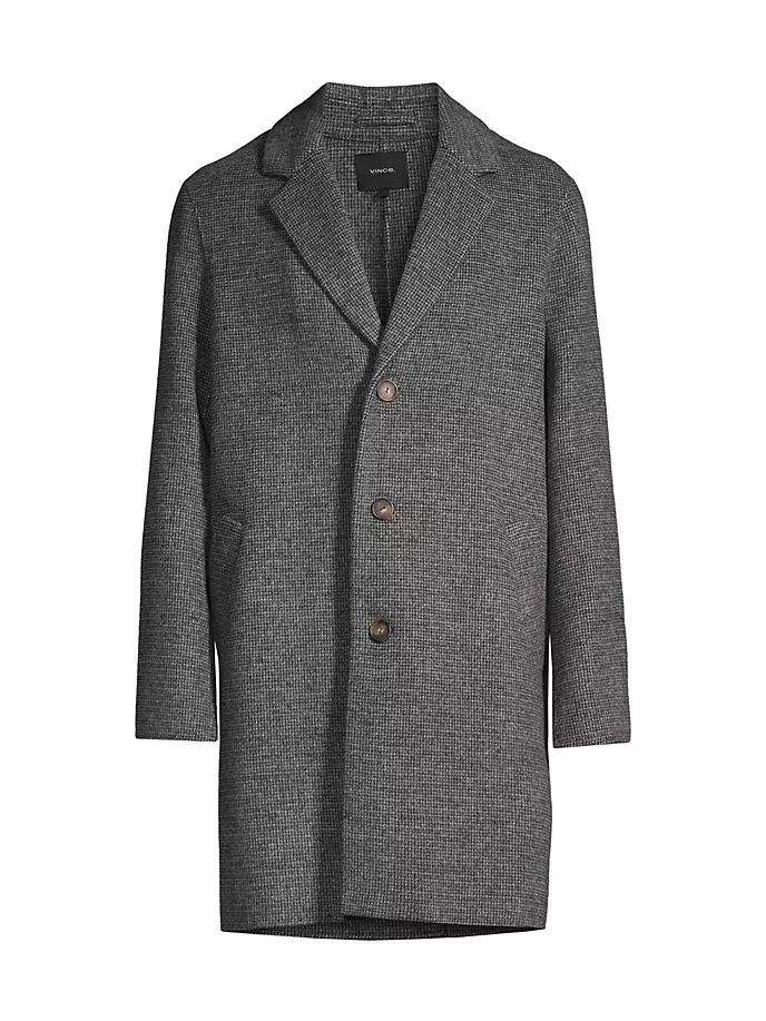 Однобортное пальто из смесовой шерсти с разрезом в стиле «автомобиль» Vince, черный пуловер в стиле тельняшки из смесовой шерсти xl черный