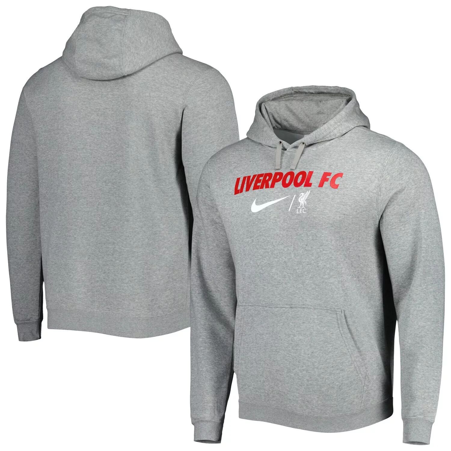 

Мужской пуловер с капюшоном цвета Хизер Серый Liverpool Lockup Club Nike