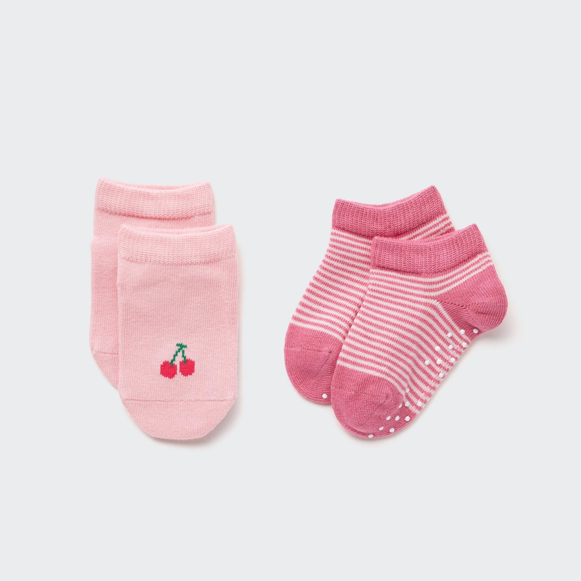 Носки UNIQLO короткие 2 пары, розовый