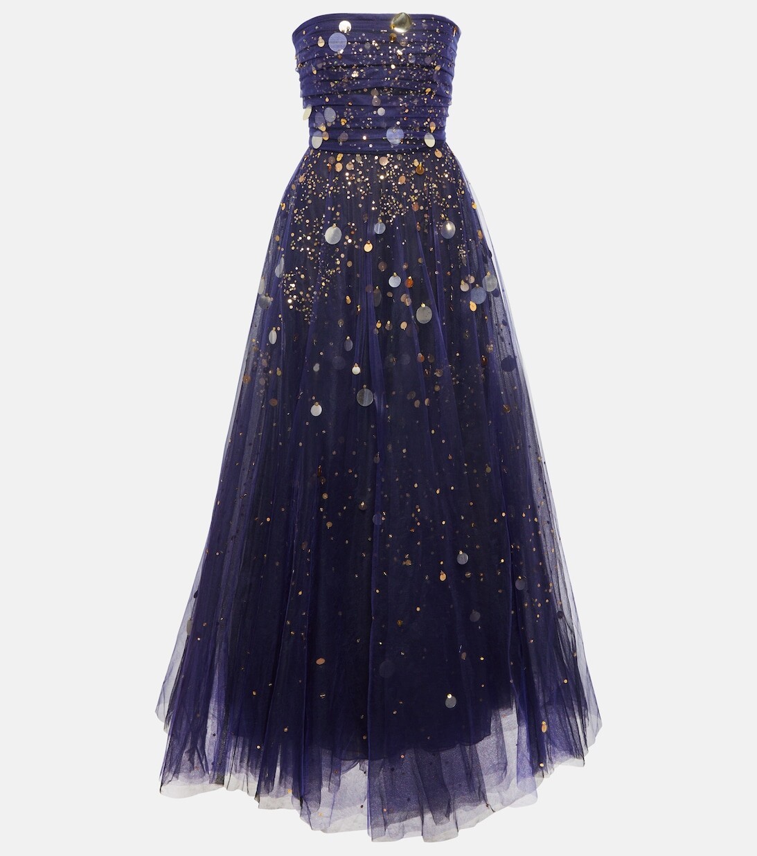 

Платье из тюля с украшением Firefly OSCAR DE LA RENTA, синий