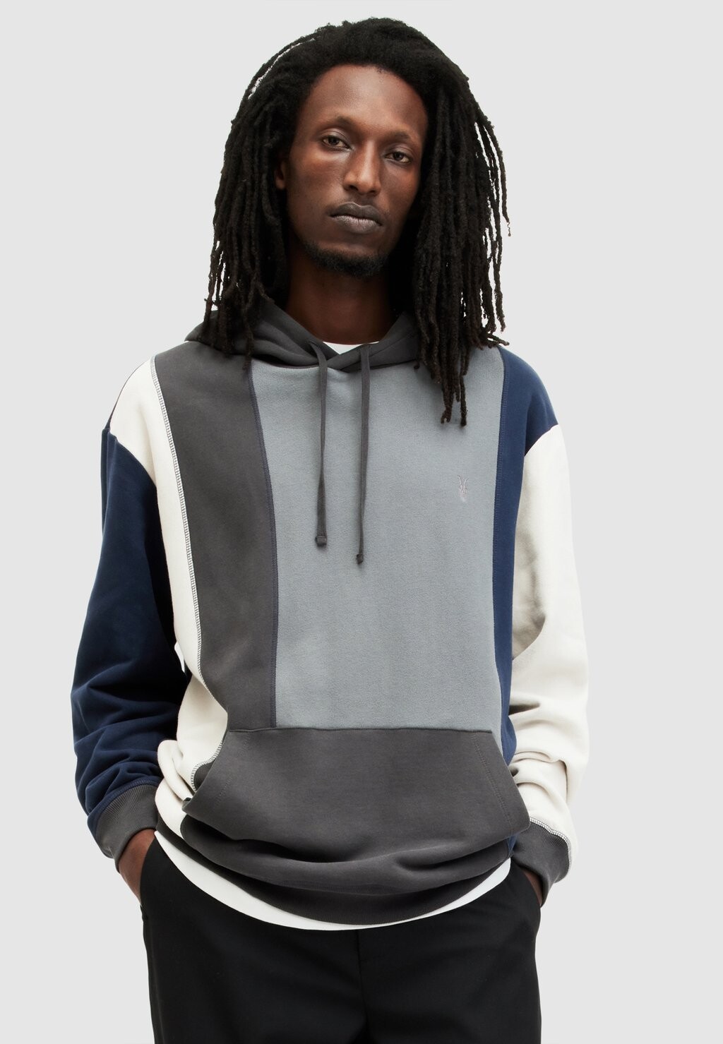

Толстовка AllSaints, цвет grey blue grey blk