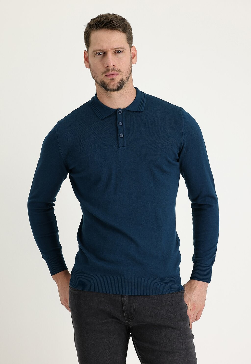 

Вязаный свитер POLOKRAGEN REGULAR FIT Kigili, цвет Medium Petroleum