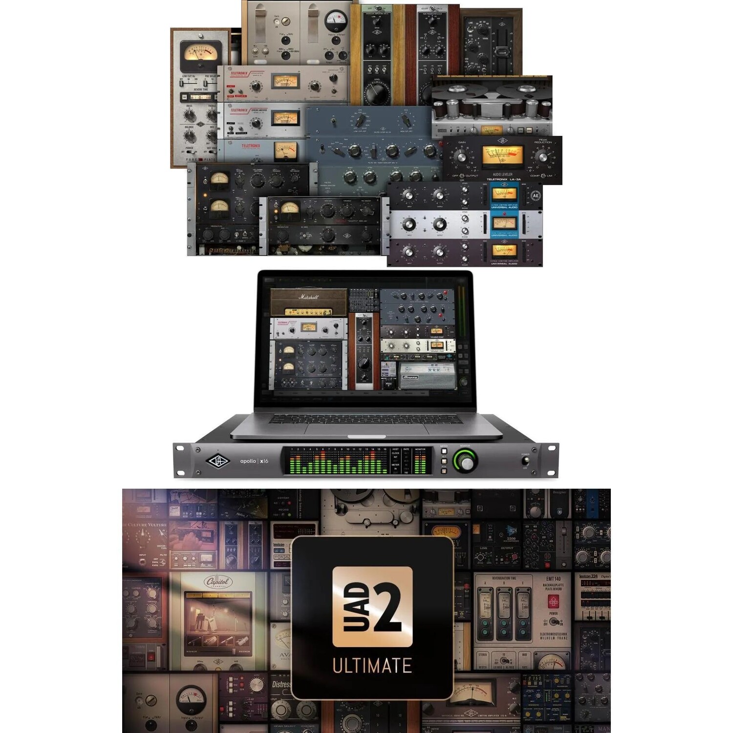 

Новый аудиоинтерфейс Universal Audio Apollo x16 Heritage Edition 18 x 20 Thunderbolt 3 с UAD DSP — комплект подключаемых модулей Ultimate 11