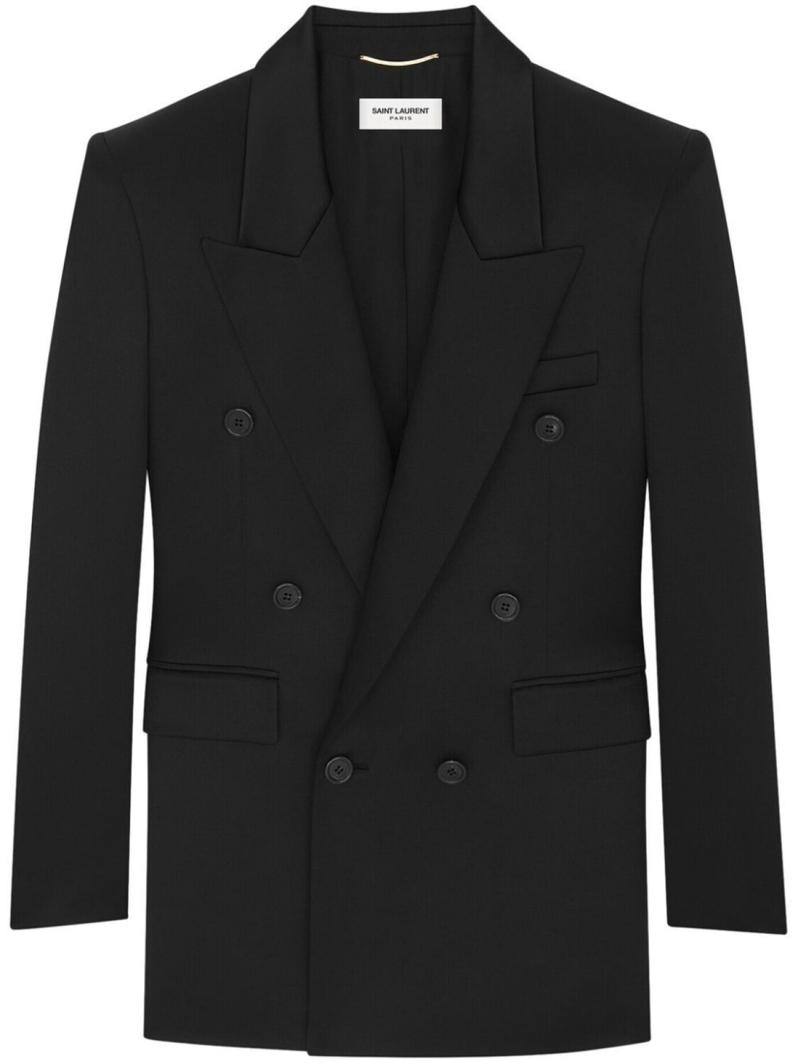 

Saint Laurent двубортный блейзер с заостренными лацканами, черный