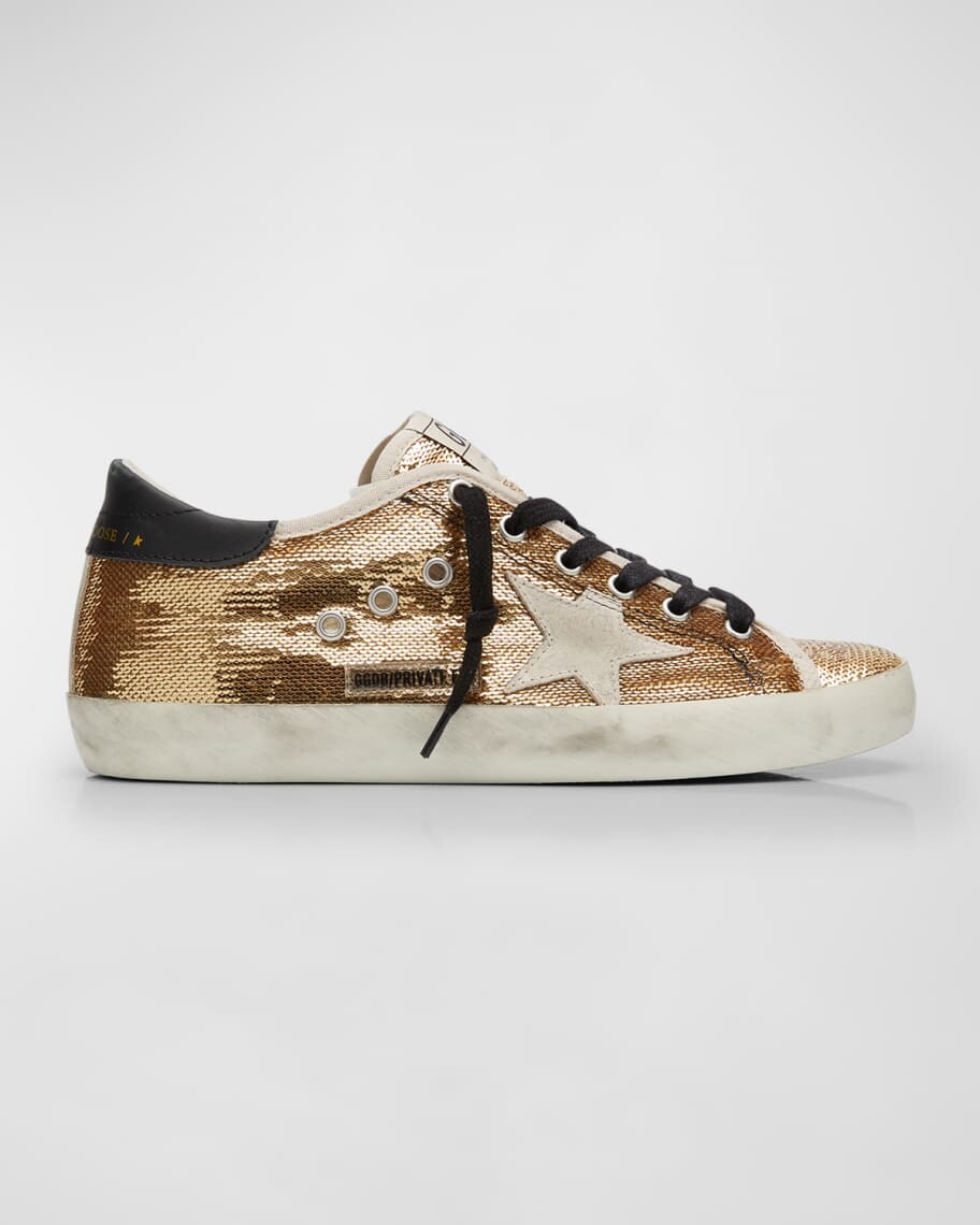 

Низкие кроссовки Superstar с металлизированными пайетками Golden Goose