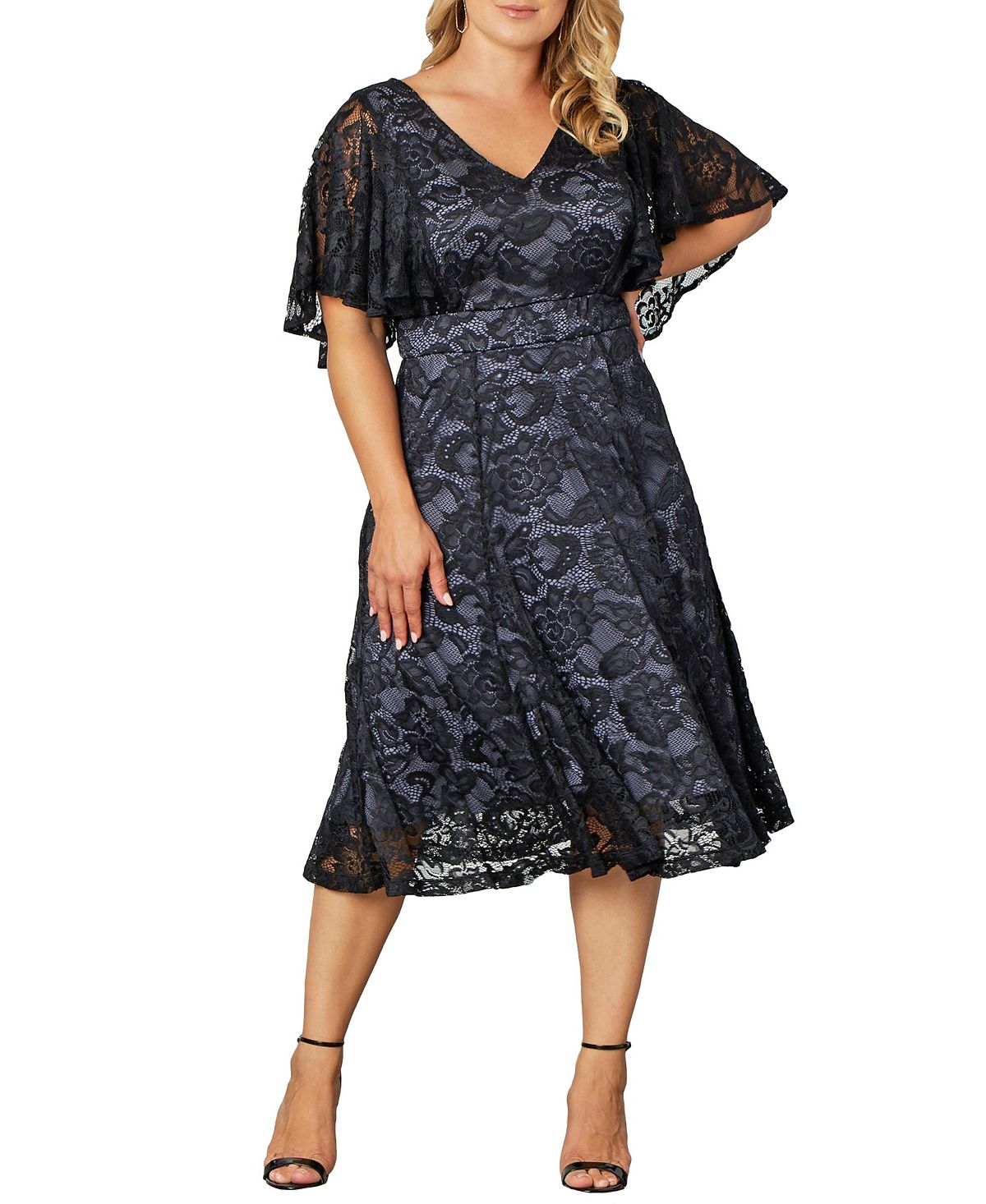 Женское кружевное коктейльное платье больших размеров Camille Kiyonna кружевное платье мадемуазель kiyonna синий