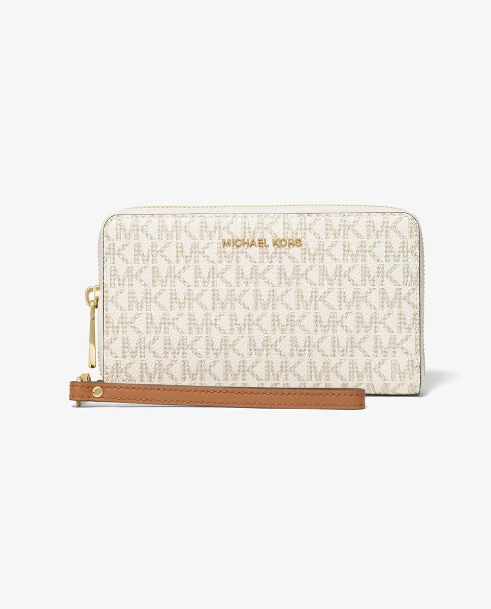 

Женский кошелек цвета экрю с логотипами Michael Michael Kors